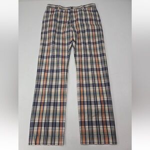Sid Mashburn Field Pant Pacific/Orange/Mint Madras Size 35/32 Mens NEW